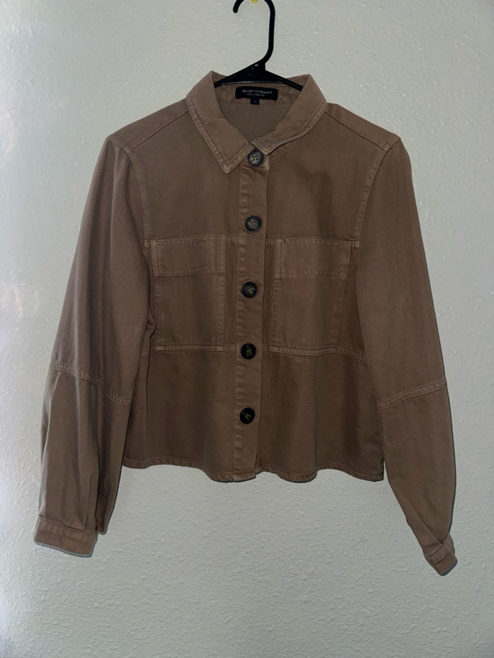 Velvet Heart Casual Button-Front Jean Jacket - Brown
